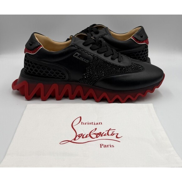 Christian Louboutin Loubishark Sneakers Leather Swarovski Crystal Size 43.5 EU main image 4